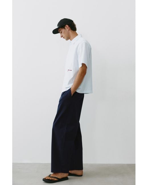 Pull&Bear Gray Baggy Darted Chinos for men