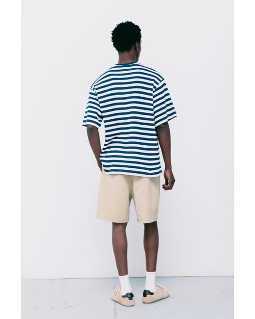 Pull&Bear Gray Darted Bermuda Shorts for men