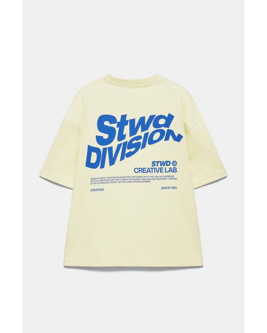 Pull&Bear Stwd Creative Lab T-Shirt in het Blue voor heren