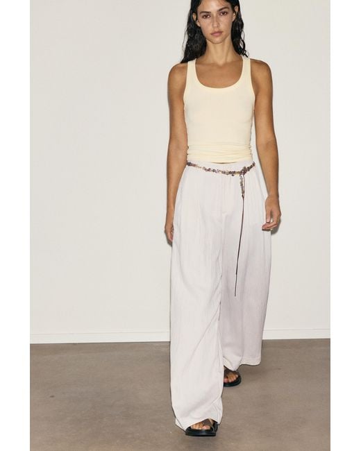 Pull&Bear Natural Darted Smart Trousers