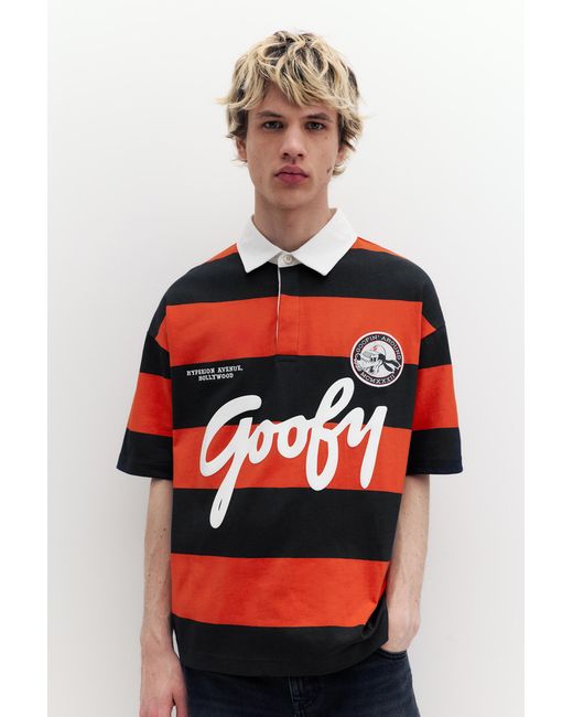 Pull&Bear Red Goofy Polo Shirt for men