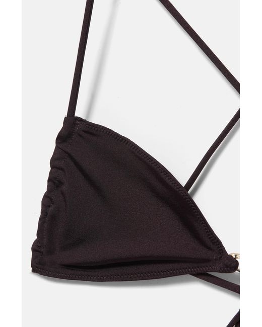 Pull&Bear Black Metal Appliqué Bikini Top
