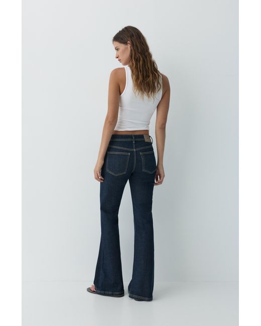 Pull&Bear Blue Low-Rise Boot-Cut Jeans