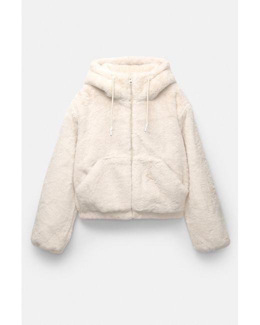 Pull&Bear Brown Faux Fur Hooded Jacket