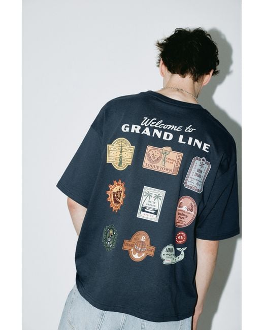 Pull&Bear Multicolor One Piece Grand Line T-Shirt for men