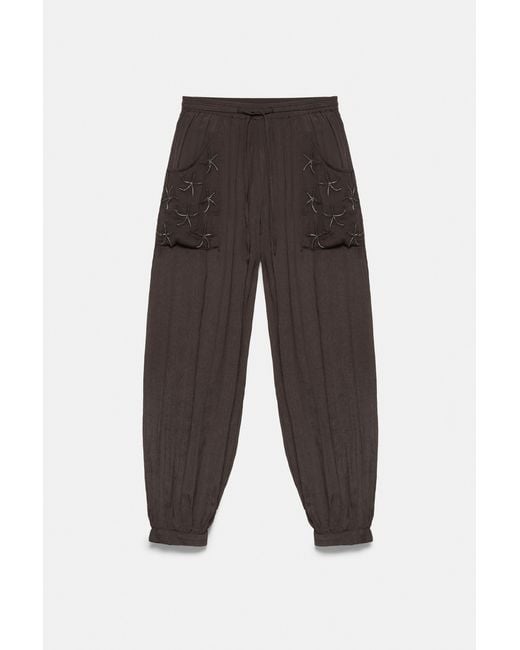 Pull&Bear Black Pumphose Mit Perlen