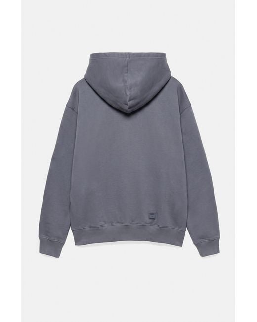 Felpa Basic Con Cappuccio di Pull&Bear in Blue da Uomo