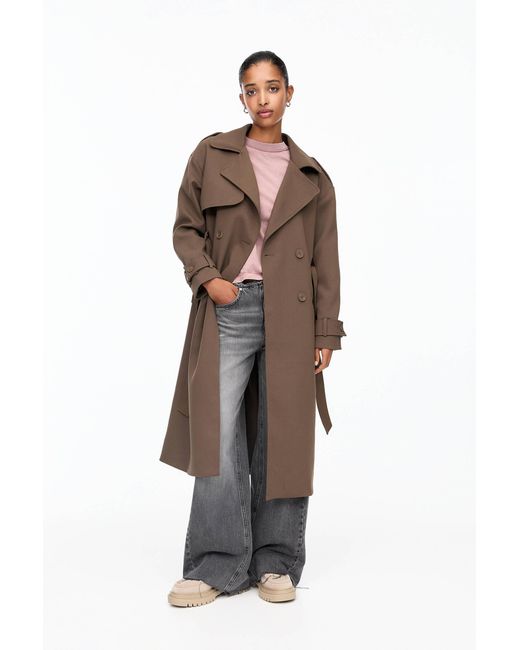 Pull&Bear Brown Trench Coat With Belt