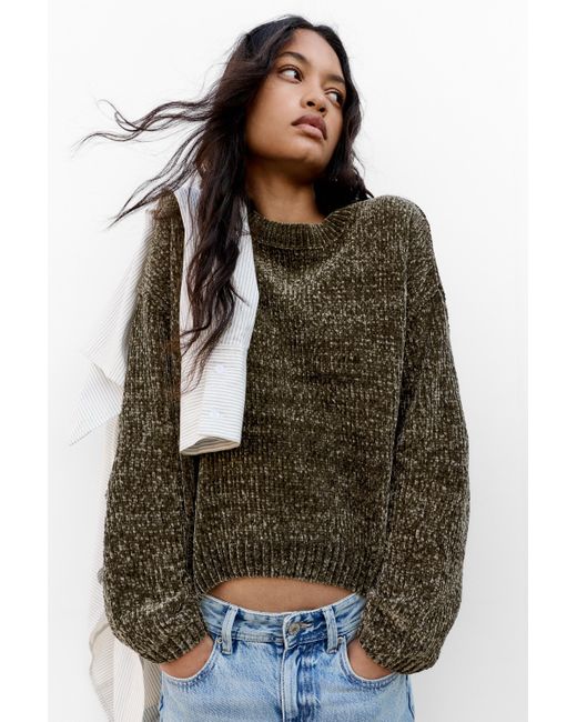 Pull&Bear Brown Chenille Boxy Sweater