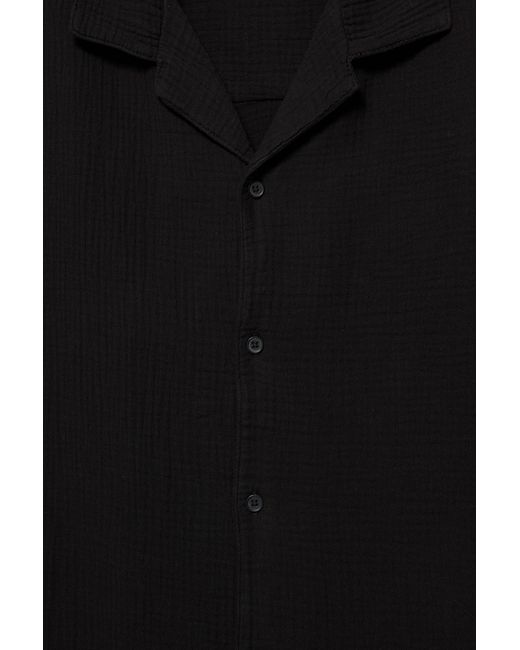 Camicia Maniche Corte Bambula di Pull&Bear in Black da Uomo