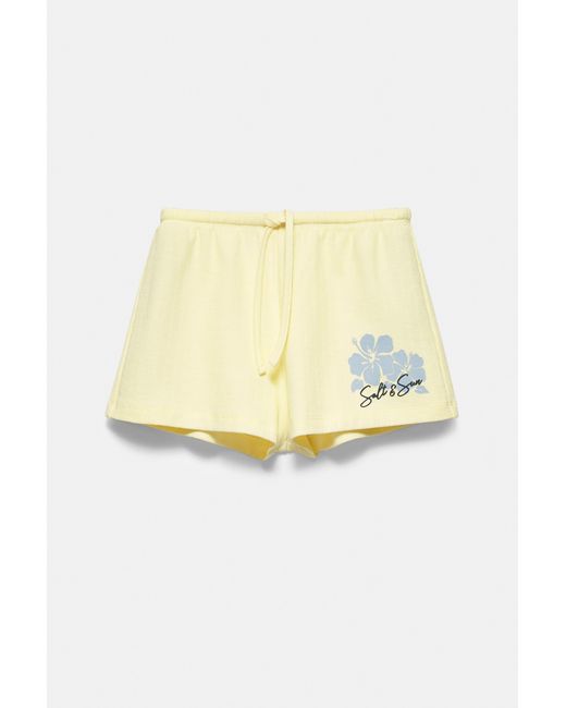 Short Texturé Fleur Pull&Bear en coloris Yellow