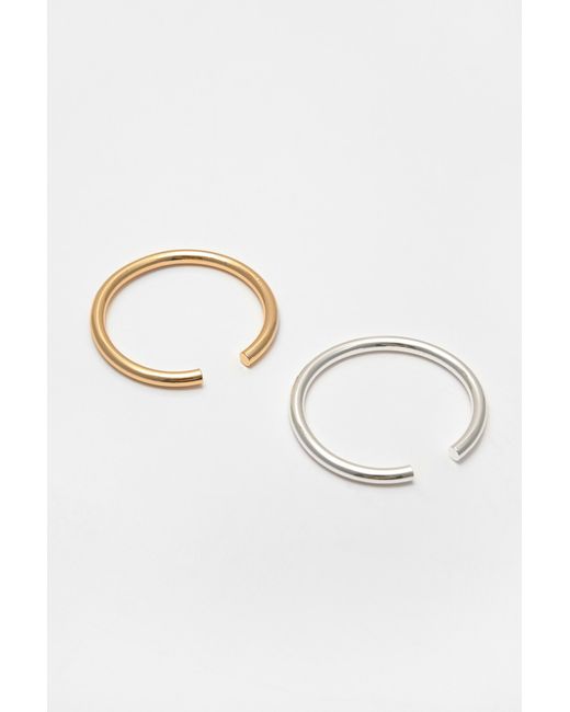 Pull&Bear White Pack Of 2 Rigid Bracelets
