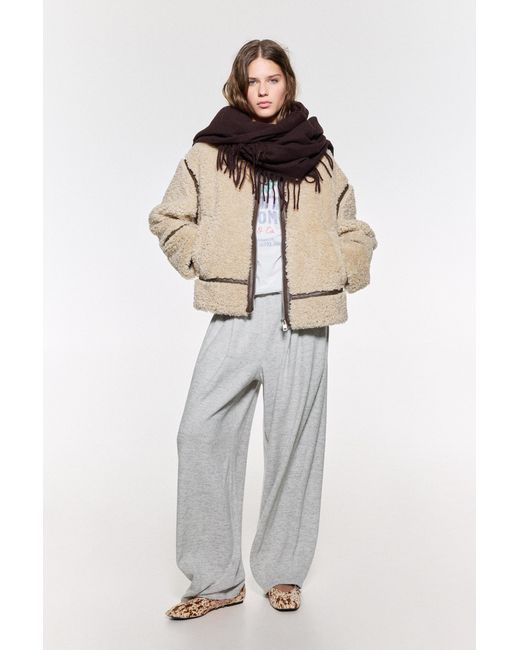 Pull&Bear Brown Schal Mit Fransen