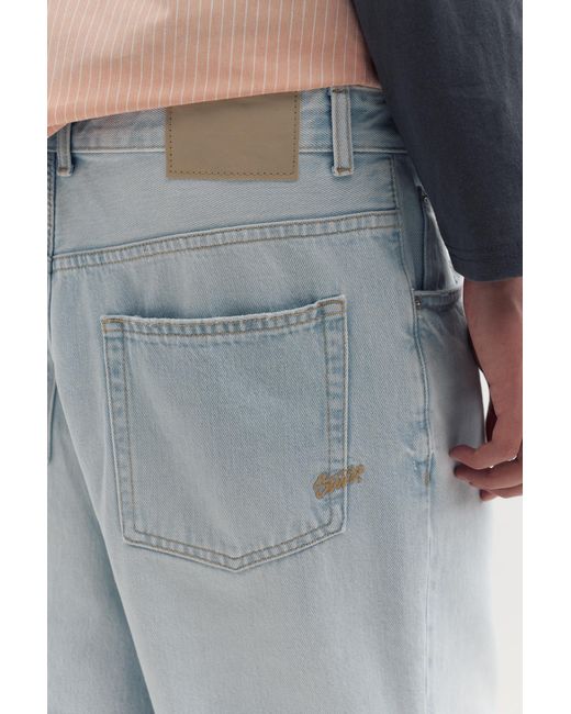 Pull&Bear Blue Baggy Denim Bermuda Shorts for men