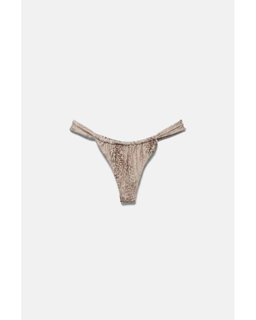 Pull&Bear Brown Leopard Print Triangle Bikini Top