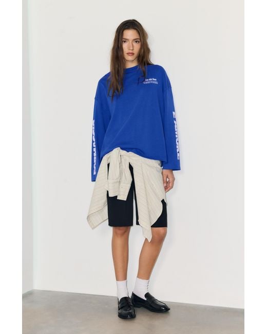 Pull&Bear Blue Formaggio È Amore T-Shirt