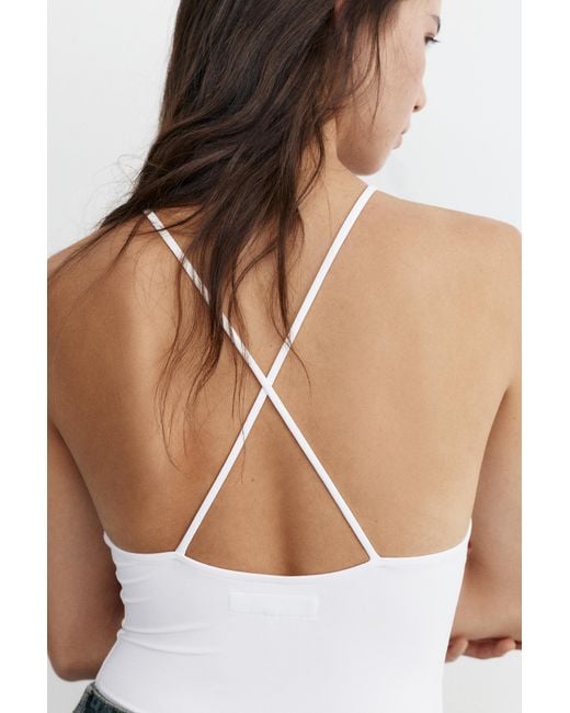 Pull&Bear White Halter Strappy Bodysuit