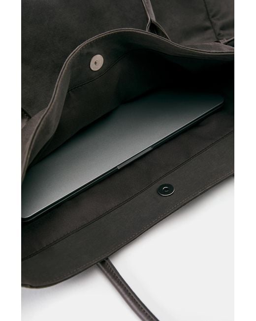 Pull&Bear Black Tote Bag With Buckle Detail