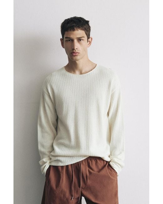 Pull&Bear Pullover Mit Lockerem Strickmuster in Gray für Herren