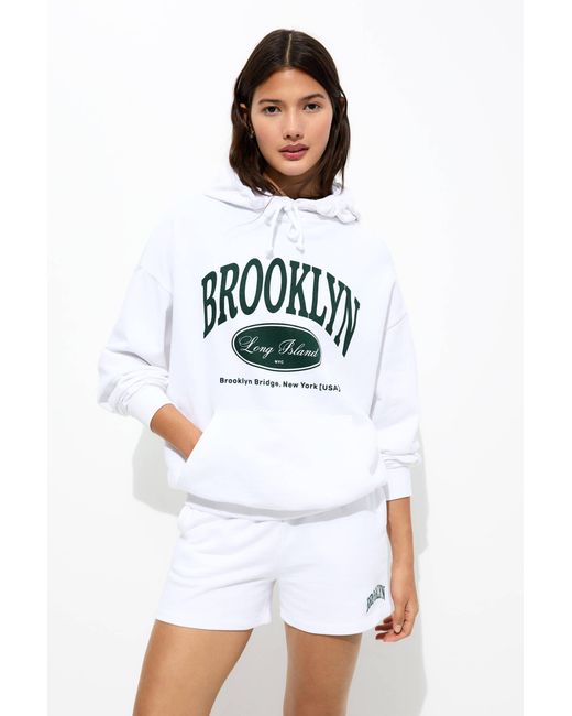 Pull&Bear White Brooklyn Hoodie