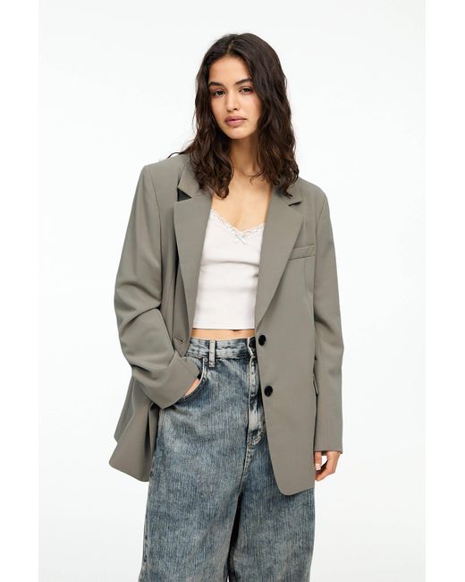 Pull&Bear Multicolor Oversize Double-Button Blazer