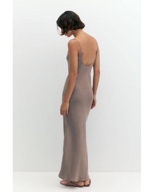 Pull&Bear Pink Satin Midi Dress