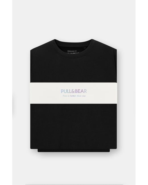 Set Bermuda Jogger E T-Shirt di Pull&Bear in Black da Uomo