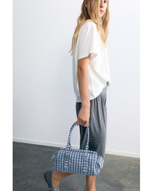 Borsa A Spalla A Quadri di Pull&Bear in Blue