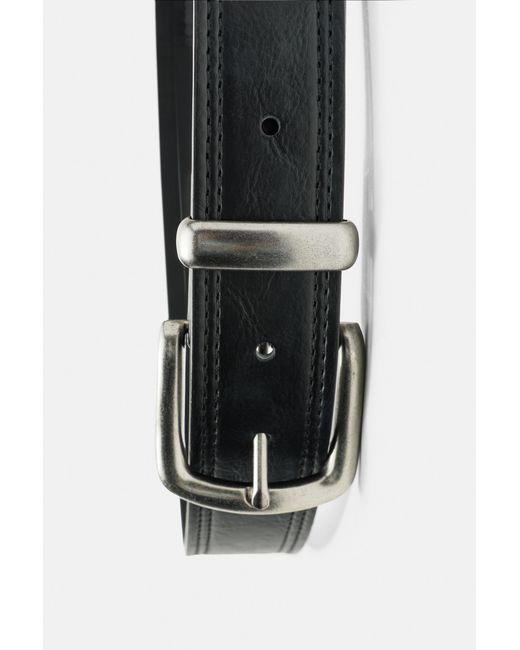 Pull&Bear Leereffect Riem Met Stiksels in het Black voor heren