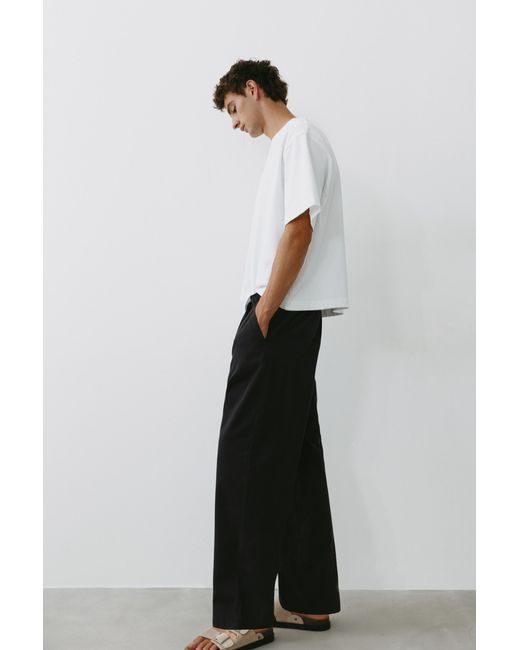 Pull&Bear White Baggy Jogger Pants for men