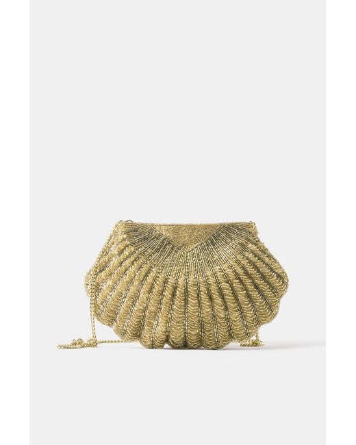 Pull&Bear Blue Muschelförmige Tasche Mit Perlen