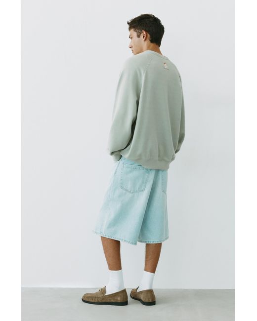 Pull&Bear Verwassen Raglan Sweater in het Green voor heren