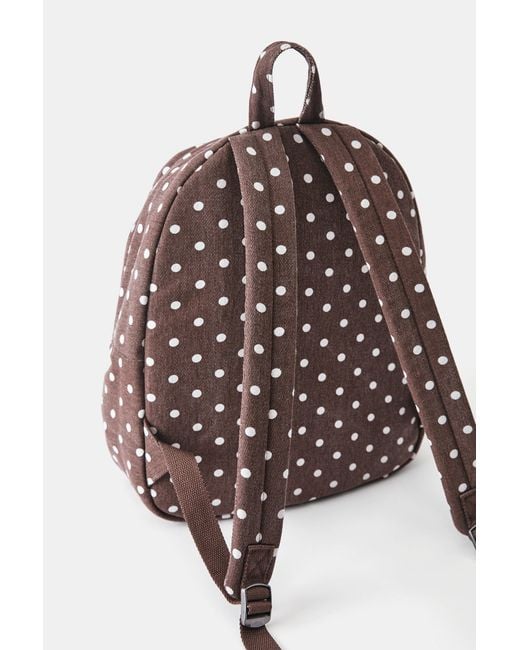 Pull&Bear Brown Polka Dot Backpack