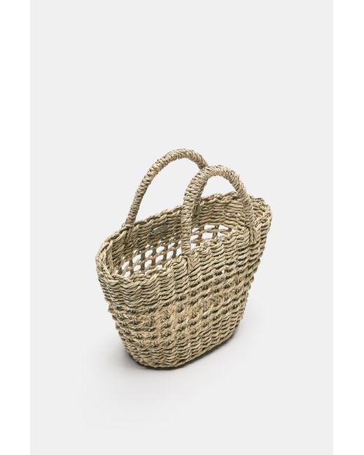 Pull&Bear Metallic Mini Basket Bag