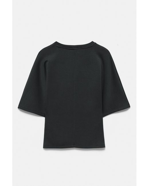 Pull&Bear Black Modal Batwing Sleeve T-Shirt