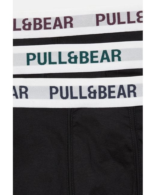 Pull&Bear Black Pack Of 3 Boxers for men