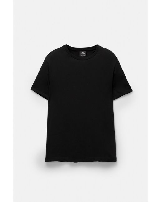 Pull&Bear Black Basic Short Sleeve Cotton T-Shirt for men