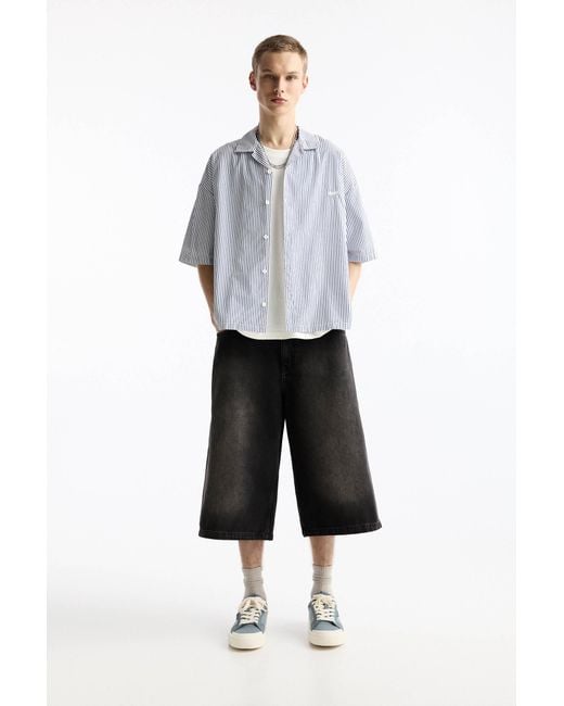 Pull&Bear Gray Super Baggy Jorts for men