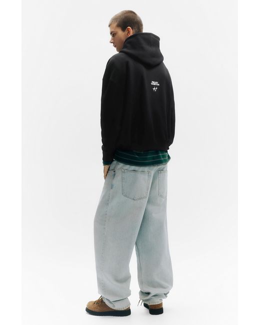 Pull&Bear Black Stwd Studio Hoodie for men