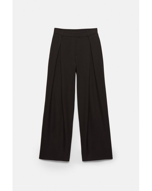 Pull&Bear Black Wide-Leg Double Dart Trousers