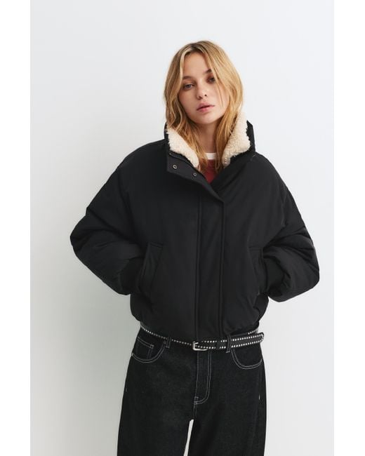 Pull&Bear Bomberjack Met Teddy Voering in het Black
