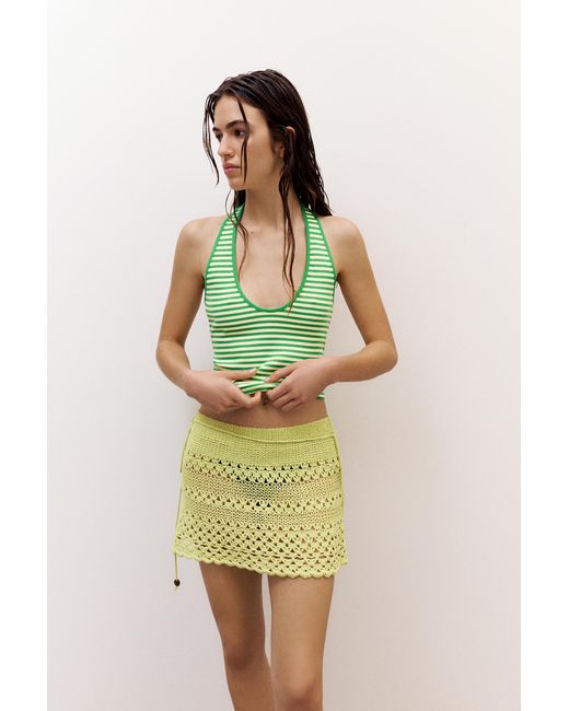 Pull&Bear Blue Striped Halter Top