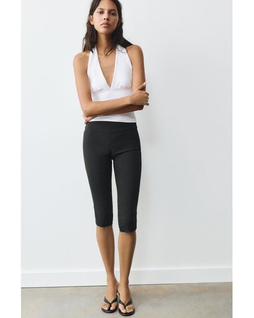 Pull&Bear White Halter Neck Top With Gathering