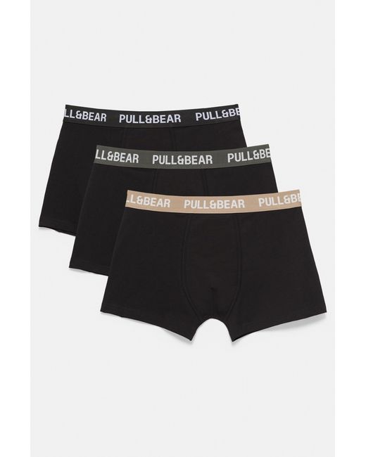 Pack 3 Boxer di Pull&Bear in Black da Uomo