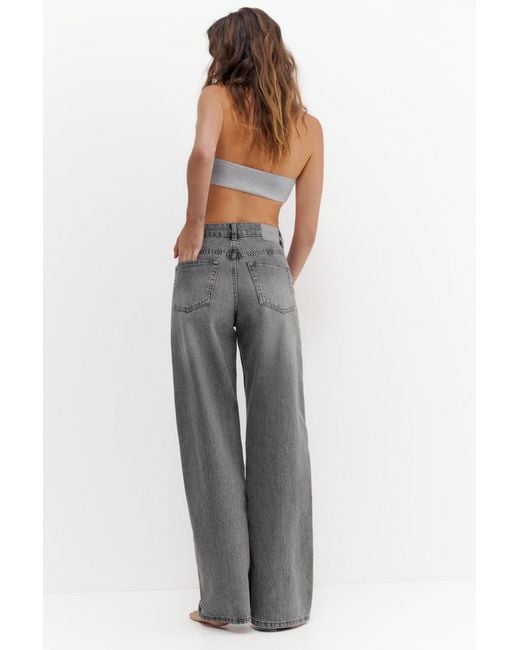 Pull&Bear White Wide-Leg Jeans