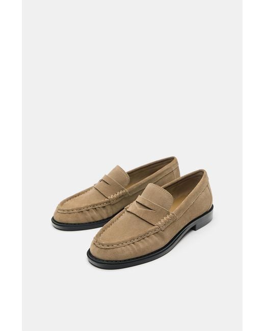 Pull&Bear Brown Leather Loafers