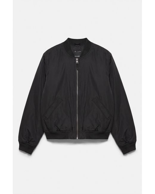 Bomber Imbottito di Pull&Bear in Black da Uomo