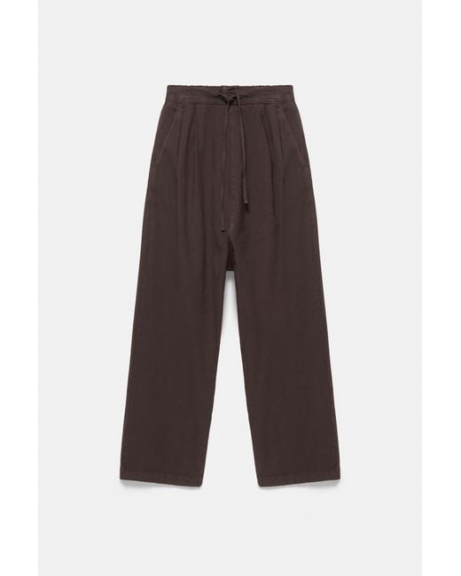 Pull&Bear Brown Drawstring Sarouel Baggy Trousers