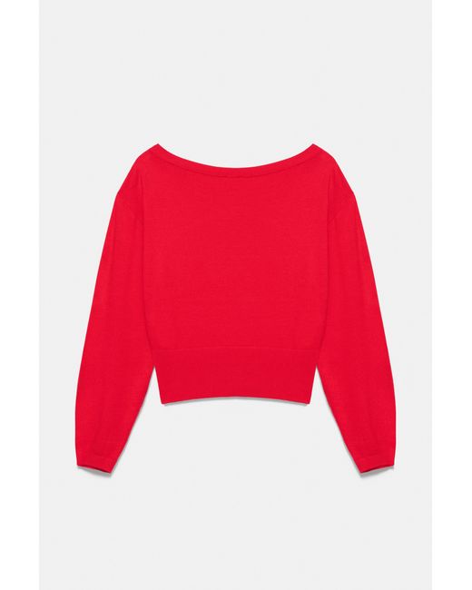 Pullover Con Collo Asimmetrico di Pull&Bear in Red