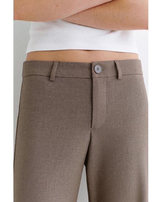Pull&Bear Gray Full Length Smart Trousers